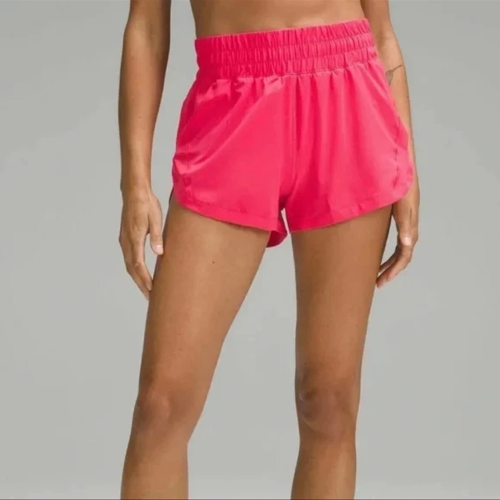 Lululemon Track That Shorts Mid Rise Lined 5" Lip Gloss Womens 2